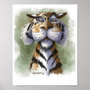 Verärgerte Tiger Cartoon Poster