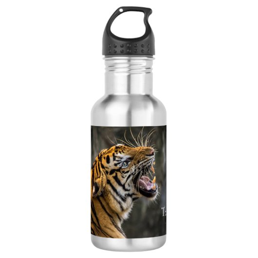 Verärgerte Tiger-Wasser-Flasche Edelstahlflasche (Vorderseite)