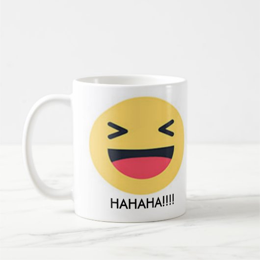 Verärgerte und glückliche Emoji Tasse! Kaffeetasse (Links)