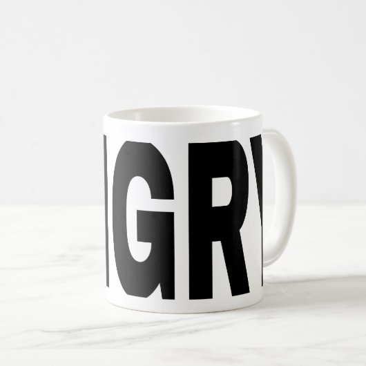 VERÄRGERTE Wort-Tasse Kaffeetasse (VorderseiteRechts)