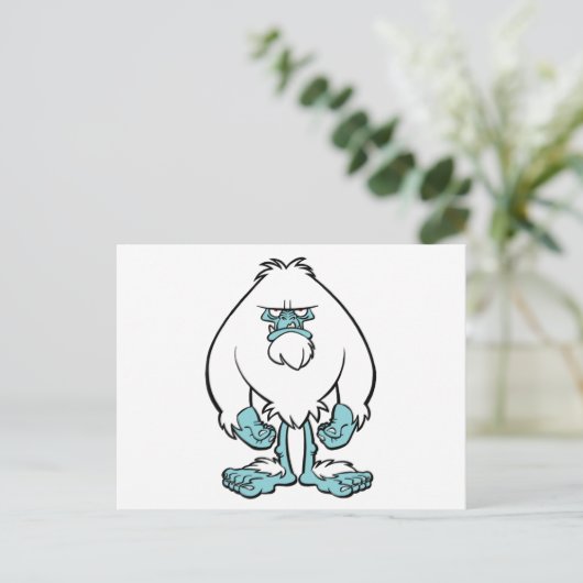 Verärgerte Yeti Postkarte (Stehend Vorderseite)
