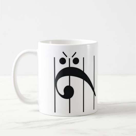 Verärgerter Bassschlüssel Kaffeetasse (Links)