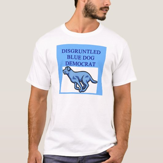 verärgerter blauer Hundedemokrat T-Shirt (Vorderseite)
