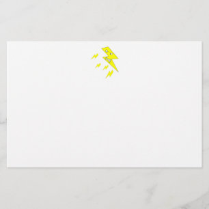 Verärgerter Blitz-Bolzen. Gelb auf Weiß Briefpapier