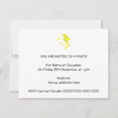 Verärgerter Blitz-Bolzen. Gelb auf Weiß Einladung (Vorderseite)