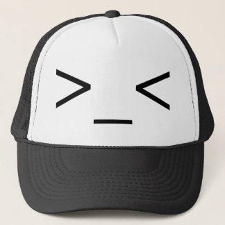 >_< verärgerter Emoticon-Hut Truckerkappe
