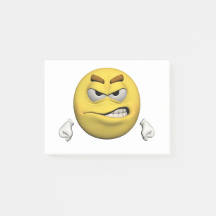 Verärgerter Emoticon Post-it Klebezettel