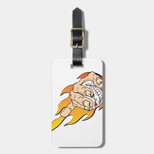 Verärgerter Flamming Baseball Gepäckanhänger (Vorderseite vertikal)