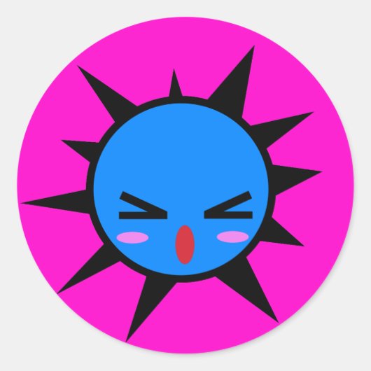 verärgerter Fleck Runder Aufkleber (Vorderseite)