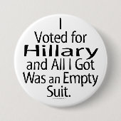 Verärgerter Hillary-Anhänger Button (Vorderseite)