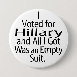 Verärgerter Hillary-Anhänger Button