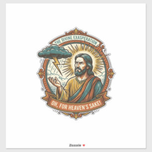 Verärgerter Jesus Dunkle Regenwolke Blitz Wetter H Aufkleber