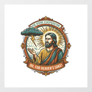 Verärgerter Jesus Dunkle Regenwolke Blitz Wetter H Fensteraufkleber