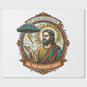 Verärgerter Jesus Dunkle Regenwolke Blitz Wetter H Geschenkpapier