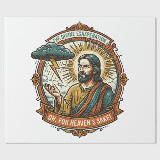 Verärgerter Jesus Dunkle Regenwolke Blitz Wetter H Geschenkpapier