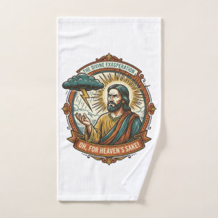 Verärgerter Jesus Dunkle Regenwolke Blitz Wetter H Handtuch
