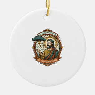Verärgerter Jesus Dunkle Regenwolke Blitz Wetter H Keramik Ornament