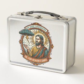 Verärgerter Jesus Dunkle Regenwolke Blitz Wetter H Metall Brotdose