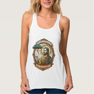 Verärgerter Jesus Dunkle Regenwolke Blitz Wetter H Tank Top