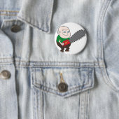 Verärgerter Mann mit Kettensägen-Cartoon Button (Beispiel)