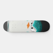 Verärgerter Penguin-aquamariner Glitzer-Foto-Druck Skateboard (Horizontal)