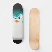 Verärgerter Penguin-aquamariner Glitzer-Foto-Druck Skateboard (Vorderseite)