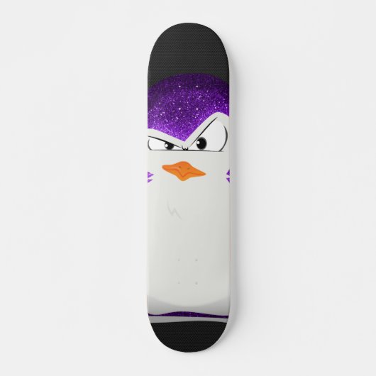 Verärgerter Penguin-lila Glitzer-Foto-Druck Skateboard (Vorne)