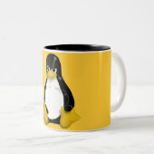 VERÄRGERTER PINGUIN LINUXS TUX ZWEIFARBIGE TASSE (VorderseiteRechts)