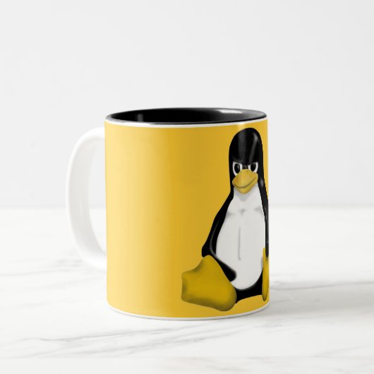 VERÄRGERTER PINGUIN LINUXS TUX ZWEIFARBIGE TASSE (Vorderseite Links)