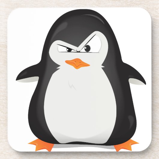 Verärgerter Pinguin Untersetzer (Vorderseite)