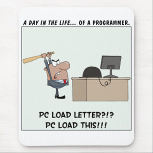 Verärgerter Programmierer schlägt Computer Mousepad