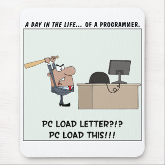 Verärgerter Programmierer schlägt Computer Mousepad