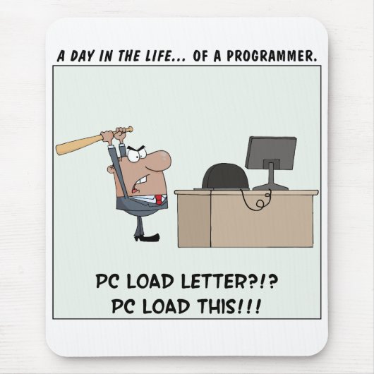 Verärgerter Programmierer schlägt Computer Mousepad (Vorne)