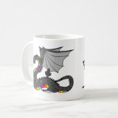 Verärgerter Regenbogen-Drache Kaffeetasse (Vorderseite Links)