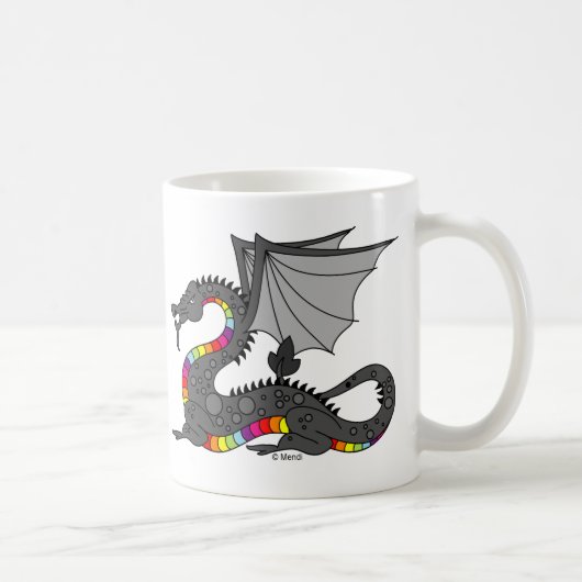 Verärgerter Regenbogen-Drache Kaffeetasse (Rechts)