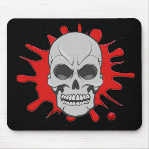 Verärgerter Schädel u. Blut platsch: Mousepad
