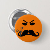 Verärgerter Schnurrbartknopf Button (Vorne & Hinten)