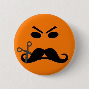 Verärgerter Schnurrbartknopf Button