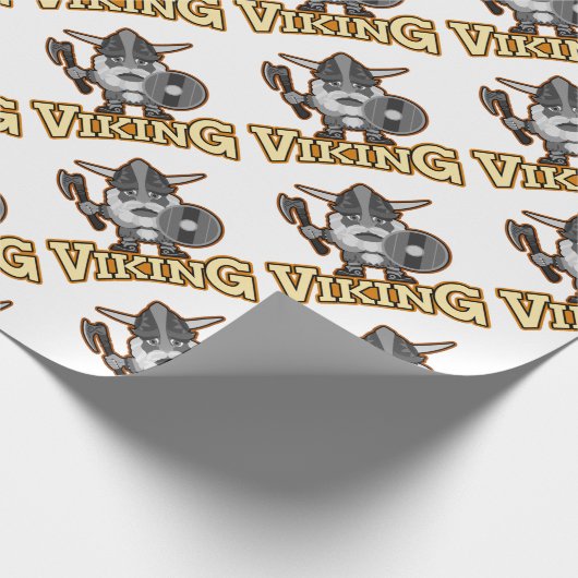 Verärgerter Wikinger mit Axt und Schild Geschenkpapier (Ecke)