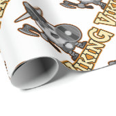 Verärgerter Wikinger mit Axt und Schild Geschenkpapier (Rolleneckpunkt)