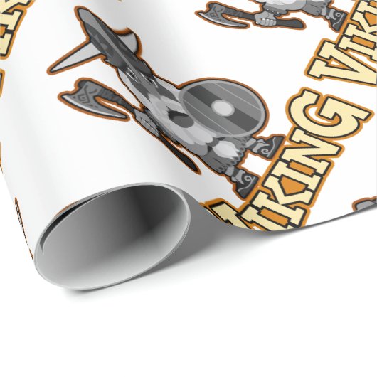 Verärgerter Wikinger mit Axt und Schild Geschenkpapier (Rolleneckpunkt)