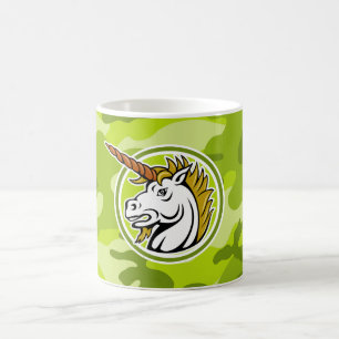 Verärgertes Einhorn; hellgrüne Camouflage, Tarnu Kaffeetasse