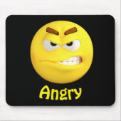 Verärgertes Emoji Emoticon-Cartoon-Gesicht Mousepad (Vorne)