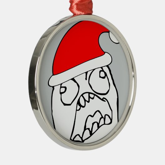 Verärgertes FFFUUU Weihnachtenmeme Silbernes Ornament (Rechts)