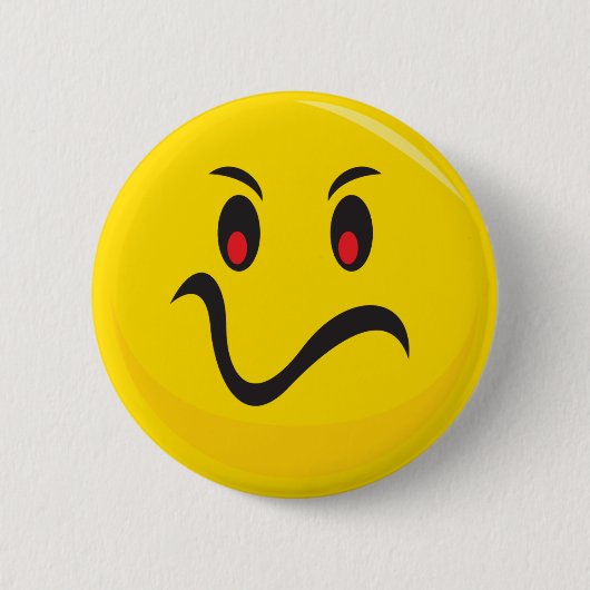 verärgertes Gesicht Button (Vorderseite)
