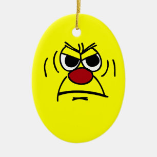 Verärgertes Gesicht Grumpey Keramikornament