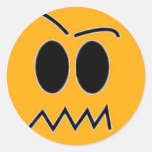 verärgertes Gesicht Runder Aufkleber