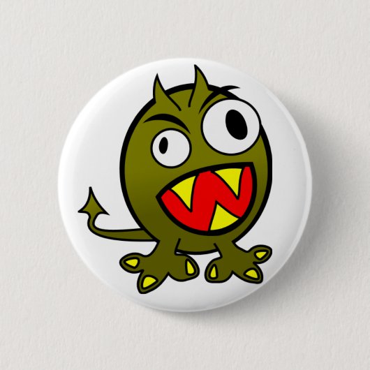 Verärgertes grünes Monster Button (Vorderseite)