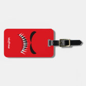 Verärgertes Monster mit den bösen Blicken und Gepäckanhänger (Vorderseite horizontal)