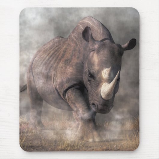 Verärgertes Nashorn Mousepad (Vorne)